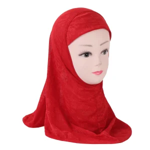 Hijab Amira pour petites filles, belles couleurs vives, écharpe islamique, couvre-chef, côtes pour enfants de 2 à 5 ans, H363