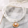 modyle nouvelle mode bohème simulé perle chaîne mariage cheville bracelet pour femmes couleur or coquille pendentif cheville bijoux cadeau