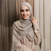 nouveauté froissé rayonne hijab pour femmes musulman écharpe châles cravate teinture foulard enveloppes plaine modal coton islamique turban ramanda