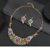 ensemble collier et boucles d'oreilles exagérés, bijoux vpn, accessoires de mariée, décoration de robe de soirée