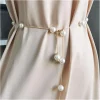 Ceinture en métal réglable pour femme, perle élégante, simple, mince, JOfur s, ceinture maigre, bijoux décoratifs