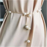Ceinture en métal réglable pour femme, perle élégante, simple, mince, JOfur s, ceinture maigre, bijoux décoratifs