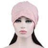 bonnet en dentelle douce et décontracté, style ethnique, strass, chaud, confortable, bonnet de nuit, hijab, turban, pour l'extérieur