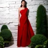 robe de soirée trapèze rouge élégante, robe de rhà col évasé, robe de gala ory longueur au sol, robe de soirée arabie saouditerobes de soirée élégantes rouges en ligne a, une épaule, robe de bal asymétrique au cou, lon