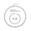 ensemble de bijoux en perles pour mariée, collier et boucles d'oreilles en cristal plaqué argent, bracelet, cadeau de fête