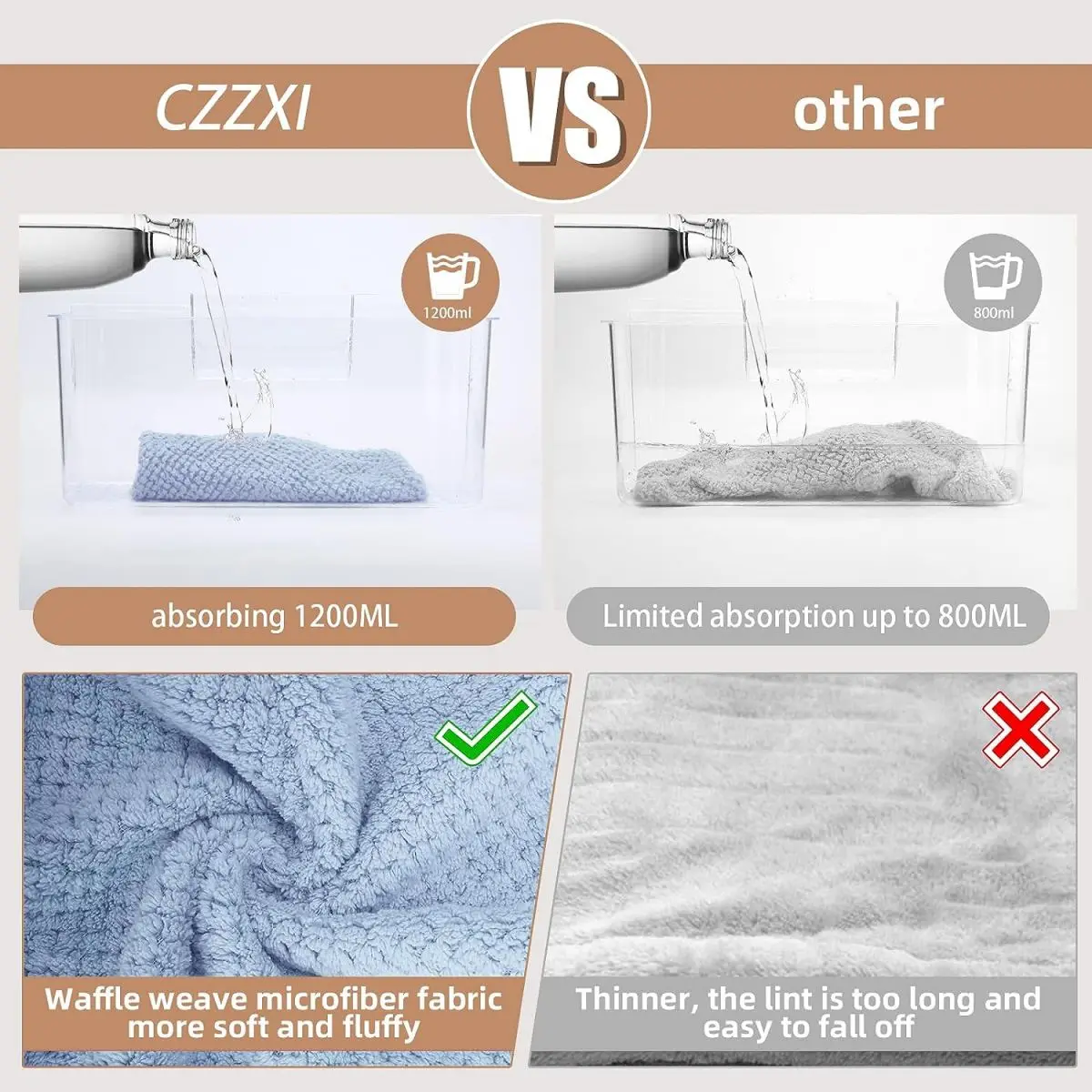 serviette pour cheveux de couleur unie, bonnet pour cheveux secs texturés, 9.8 "x 25.5", serviette absorbante pour femmes boutonnées