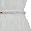 ceinture de taille en perles pour femmes et filles, élégante, élastique, sangle en cristal, designer