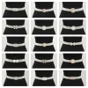 ceinture de taille rétro en perles scintillantes, strass, boucle en métal, élastique, large, pour femmes et filles