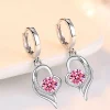 boucles d'oreilles en argent sterling 925 pour femme, bijoux à la mode, haute qualité, bleu, rose, blanc, violet, cristal zircon, offre spéciale, nouvelle collection