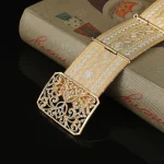 Ceinture de taille pour femme de Style palais rétro arabe, ceinture de taille en métal à boucle carrée, chaîne de taille de mariage élégante pour dame, bijoux