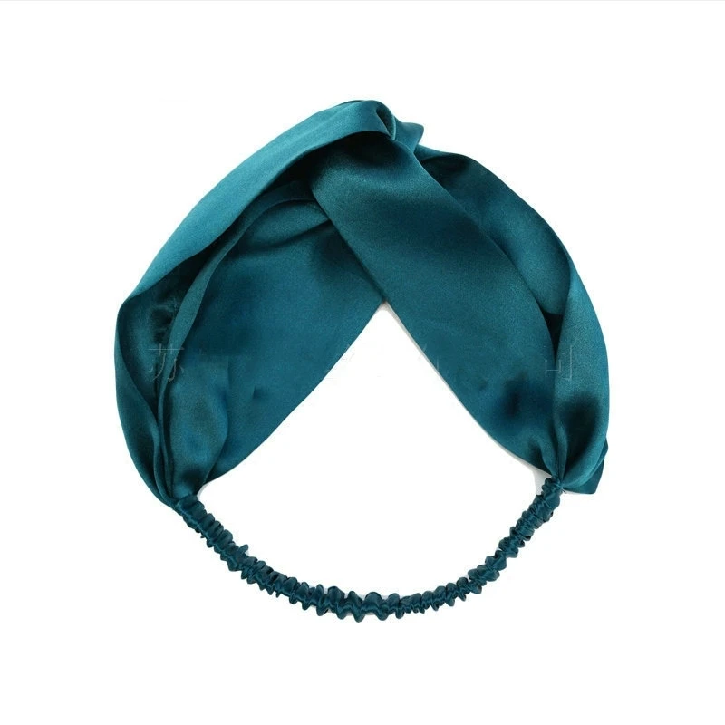 Turban torsadé en soie Pure, bandeau de styliste en soie de mûrier 100, bandeau élastique de luxe en soie pour femmes, Bandana bohème