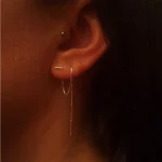 Boucles d&rsquo;oreilles longues minimalistes pour femmes, boucles d&rsquo;oreilles Joker coréennes, gland simple, cadeau de bijoux, document en argent, mode