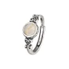 bague en argent s925 à motif vintage pour femme, bague en cristal de table naturel, bijoux exquis, bague pour couple, accessoires de fête
