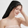 turban long en soie naturelle, bonnet épais pour cheveux, bonnet de nuit pour dormir, cheveux bouclés, bonnet en soie pour dormir, enveloppe élastique en soie