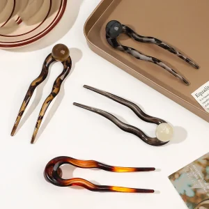 Bâtonnets de cheveux en perles, épingle à cheveux en forme de U pour femme, tête de boulette de viande, pinces à chignon, épingle à cheveux chinoise, accessoires pour cheveux de Style