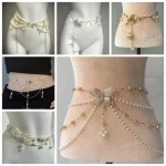 Chaînes de taille en perles pour femmes, élégantes, polyvalentes, style Boho, accessoire de taille, chaîne de ventre florale