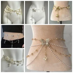 Chaînes de taille en perles pour femmes, élégantes, polyvalentes, style Boho, accessoire de taille, chaîne de ventre florale