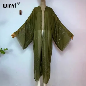 WINYI couleur unie design vêtements de plage maillot de bain moyen-orient abaya dubaï luxe femmes Cardigan vacances à manches longues robe Kimono WINYI couleur unie design vêtements de plage maillot de bain moyen-orient abaya dubaï luxe femmes Cardigan vacances à manches longues robe Kimono