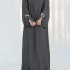 ramadan eid satin papillon abaya damen dubaï luxe islam musulman khimar pour les femmes hijab robe ensemble caftan robe femme musulmane