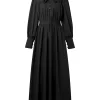 zanzea femmes luxe maxi robes élégant modeste col à volants noué taille à manches longues robe longue musulmane hijabs abaya robes s 3xl