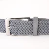 ceinture tressée élastique de couleur unie pour hommes, ceinture décontractée sans poinçon, en toile extensible, avec boucle ardillon