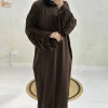 uni nouveau abaya 2025 islamique femmes vêtements modeste abaya femmes robe musulmane fermé abaya dubaï froncé cordon manches