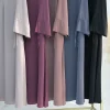 robe abaya décontractée pour femmes, robe musulmane, manches larges avec cordon de serrage, fermeture éclair sur le devant, vêtements islamiques hijabi, ramadan eid