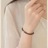 bracelet en bois de santal naturel pour femmes, style rétro, perles de prière bouddhiste, cadeau parfait pour les amis