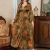 nouvelle robe imprimée musulmane pour femmes, parfaite pour un usage quotidien, élégante, mode moyen orient, abaya en satin, robe longue de dubaï saoudien