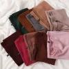 70*180 cm musulman en mousseline de soie hijab châles écharpe femmes couleur unie bandeau femmes hijabs foulards dames foulard femme voile musulman