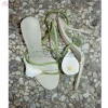 Beige fleur décor sangle sandales creuses fête de mariage bout ouvert talon aiguille mode 2025 été femmes chaussures Para Mujere