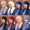 Nouveau Double couche doublure à bulles Satin femmes musulmanes intérieur Hijab Turban casquette longue queue foulard enveloppement bonnets Bonnet tête écharpe