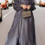 Eid Abayas pour femmes musulmanes Vintage lanterne manches perles décors Patchwork robe Maxi