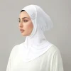 nouvelle couverture complète undercap strass brillants hijab instantané pour les femmes musulmanes solide coton jersey bonnet prêt à porter casquette intérieure