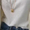 collier avec pendentif en forme de larme en métal lisse pour femmes, bijoux modernes, design simple et délicat, cadeau de fête, livraison directe