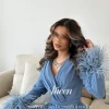 aileen robes de festa dubaï robes de soirée de luxe 2025 manches longues plume فساتmaverapersonnalisé Élégant robes de bal sexy
