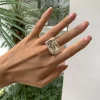bague en résine acrylique avec bord carré et large, bijoux géométriques simples, cadeau de mariage créatif, document tendance classique, mode