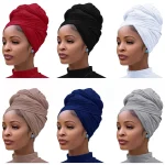 Turban de Tête Extensible en Jersey pour Femme, Écharpe de Sauna en Tricot Rond, Cheveux Urbains, Bandeau Solide, Doux et Long, Respirant