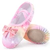 chaussures de ballet à semelle fendue et paillettes, chaussures de danse plates pour filles et tout petits/enfants
