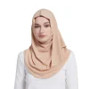 Écharpe de tête solide pour femmes musulmanes, châle rond, écharpe de sauna instantanée, hijab islamique prêt à porter, niab et intérieur ab, côtelé, amira hijab, 1 pc
