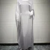 abaya robe de luxe en satin scintillant pour femme, tenue musulmane, kebaya, caftan marocain, eid batoo, dubaï, 2025