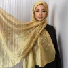 15 couleurs en mousseline de soie filles hijab brodé strass décoration wrap écharpe pour femme musulmane hijab foulard jersey premium turbans