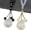 allah musulman arabe coran verre médaille ronde pendentif de voiture pour hommes femmes en acier inoxydable couleur or amulette islamique bijoux de prière