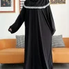 abaya musulmane en coton massif pour femmes, vêtement de prière du ramadan, chapeau commun, dubaï, turquie, moyen orient, robe florale, ample, 2023