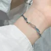 bracelet élégant à fleurs en cristal pour femmes y2k, doux pour filles, lune, fleur de cerisier, nœud en zircon, bijoux de luxe de styliste, cadeau
