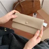 portefeuilles d'enveloppe en cuir pu élégants pour femmes, style coréen, pochette longue portable pour femmes, sac à monnaie multifonctionnel avec fermeture éclair