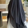 longue Écharpe en mousseline de soie à 2 couches pour femme musulmane, hijab de prière, eid hijabs, sauna, châle, voile, djellaba, niqab, ramadan, 2024