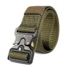 ceinture tactique à boucle en plastique pour hommes, oreilles dorées, ventilateur militaire multifonctionnel, ceinture en toile, ceinture d'entraînement en faux nylon pour l'extérieur