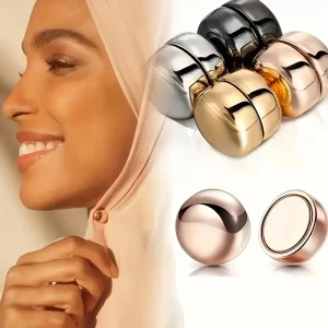 4 pièces de clips magnétiques pour chemises et pantalons à la mode, attaches magnétiques compactes détachables – Convient aux chemises, colliers, poignets, écharpes – Décoration de boutons de couleurs mélangées