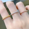 bague en argent sterling 925 pour femmes, 1.4mm, mode simple, zircon complet, empilable, uni, fête quotidienne, bijoux fins personnalisés